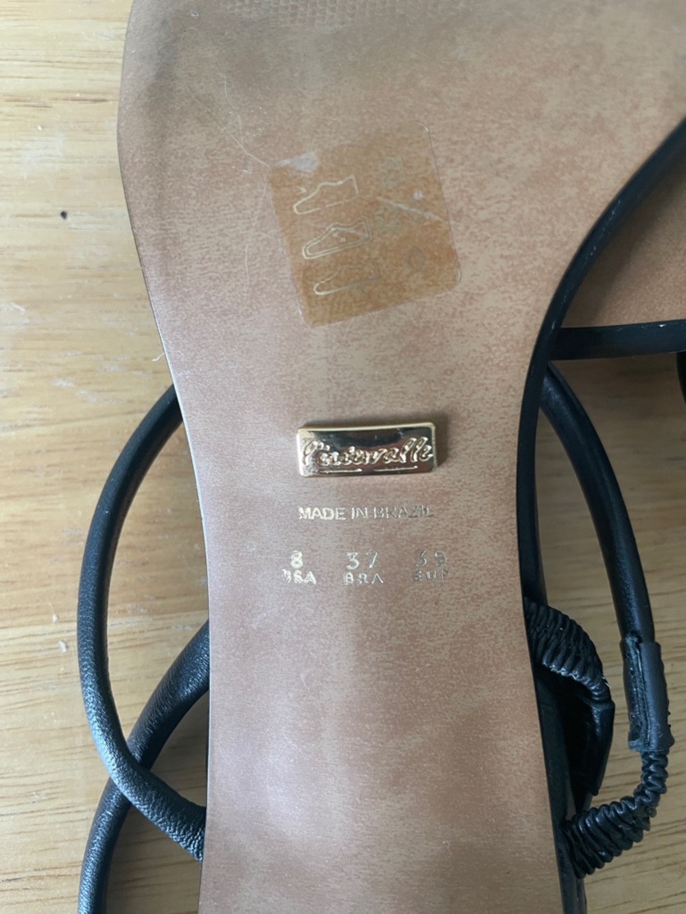 L'INTERVALLE Black Leather Sandals Strappy Square-Toe Block Heels, Size 8 - Picture 9 of 10